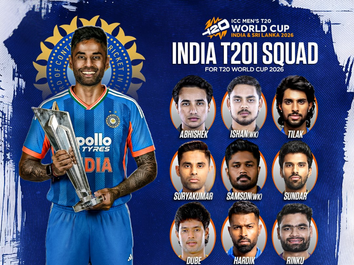 India T20 World Cup 2026 Squad Announced: Check Full List, Captain & Vice Captain