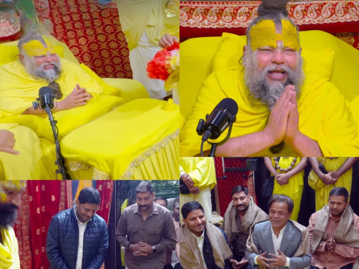 Rajpal Yadav Connects With Premanand Maharaj During His Visit to Vrindavan Ashram | WATCH