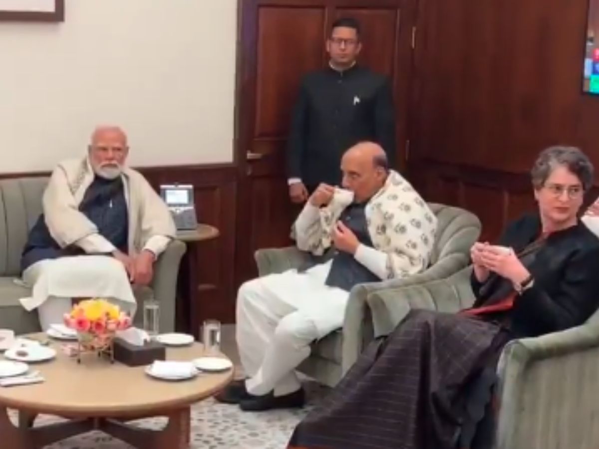 PM Modi and Priyanka Gandhi’s Friendly Exchange at Winter Session End