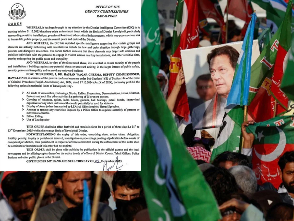 Rawalpindi Shuts Down: Section 144 Imposed, Roads Blocked Ahead of PTI Protest; Imran Khan Dead or Alive?