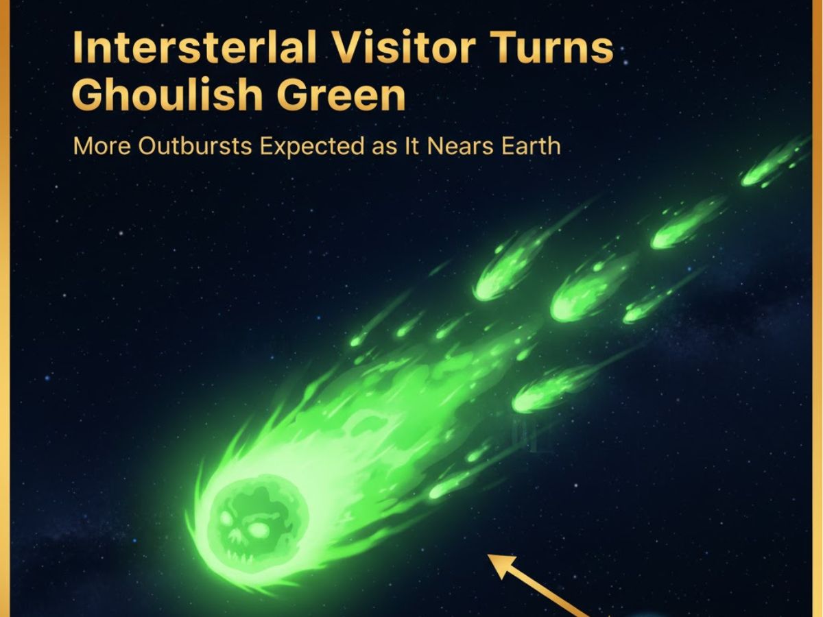Interstellar Visitor Turns Ghoulish Green, With More Outbursts Expected as It Nears Earth