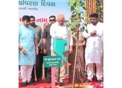 Gandhinagar: Gujarat CM Bhupendra Patel plants sapling under 'Ek Ped Maa ke Naam' initiative
