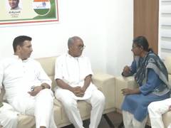 Congress leader Digvijay Singh, Jitu Patwari meet Rajya Sabha candidate Meenakshi Natarajan