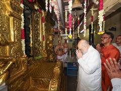 Union Home Amit Shah offers prayers at Lord Ayyappa Temple in Delhi, inaugurates Sabareesam Complex