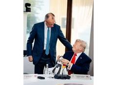 German Chancellor Friedrich Merz gifts Trump '47' Germany football jersey at G7 summit