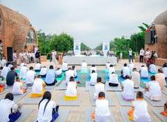 Indian Embassy in Nepal, Lumbini Development Trust organise joint yoga session ahead of International Day of Yoga