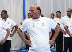 Defence Minister Rajnath Singh takes part in Yoga Day celebrations in Shillong, highlights role of yoga in physical and mental fitness