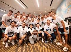 Argentina players wear special shirts for Messi's 39th birthday celebration