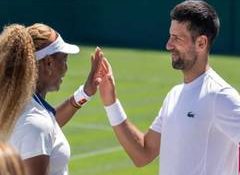 Wimbledon: Novak Djokovic, Serena Williams meet up during Serbian icon's training session