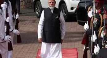 PM Modi receives Guard of Honour at State House in Seychelles