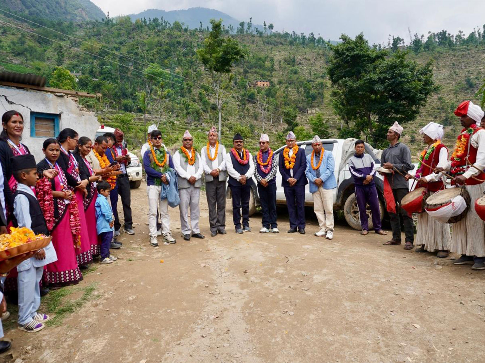 Officials and local residents attend the foundation stone-laying ceremony for a new school building in Kalikot, Nepal, supported by Indian assistance. (Image Source: Indian Embassy in Kathmandu) Officials and local residents attend the foundation stone-laying ceremony for a new school building in Kalikot, Nepal, supported by Indian assistance. (Image Source: Indian Embassy in Kathmandu)