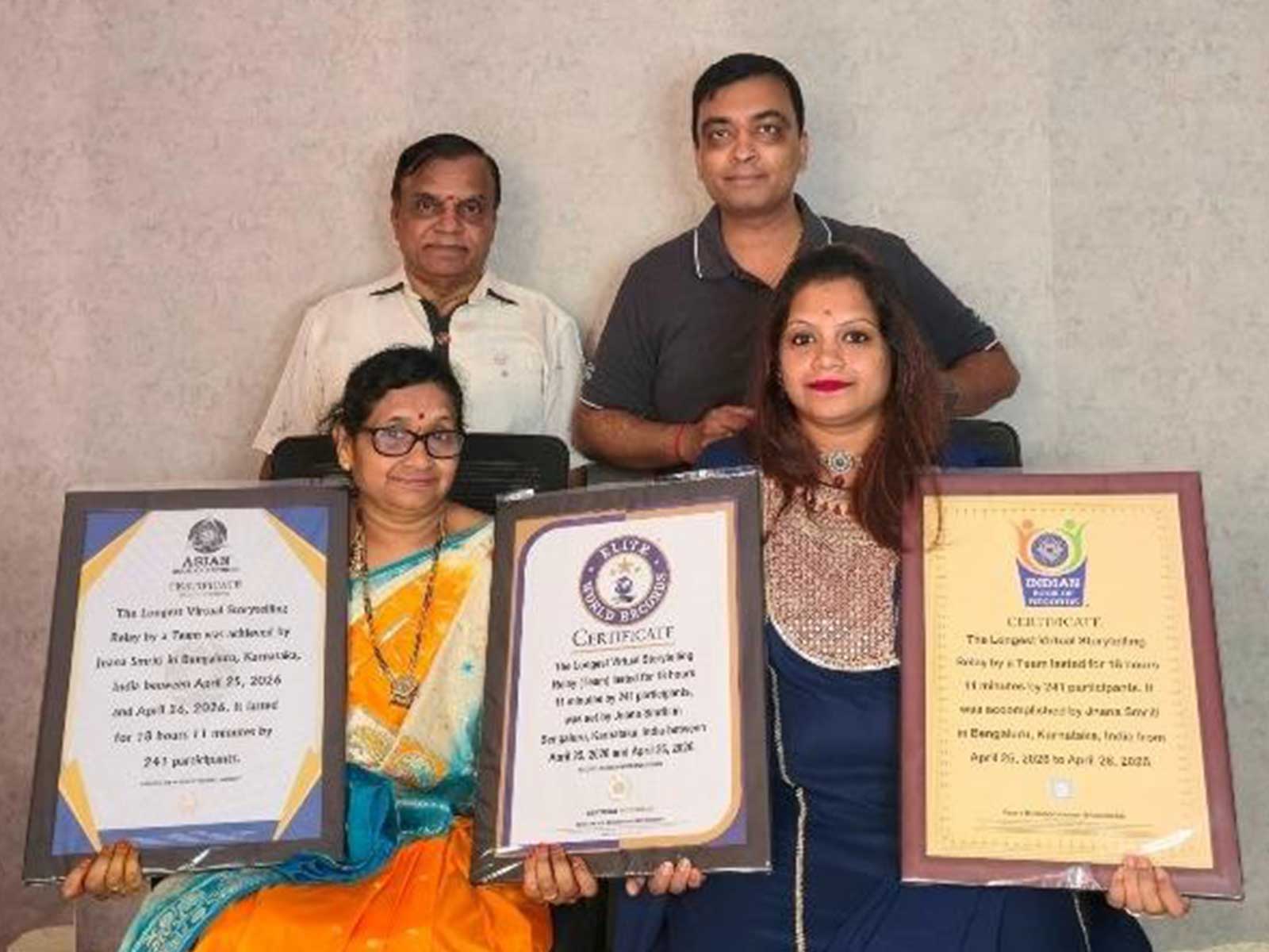 Jnana Smriti Creates Elite World Records with 18-Hour Virtual Storytelling Marathon Across Nine Nations Jnana Smriti Creates Elite World Records with 18-Hour Virtual Storytelling Marathon Across Nine Nations