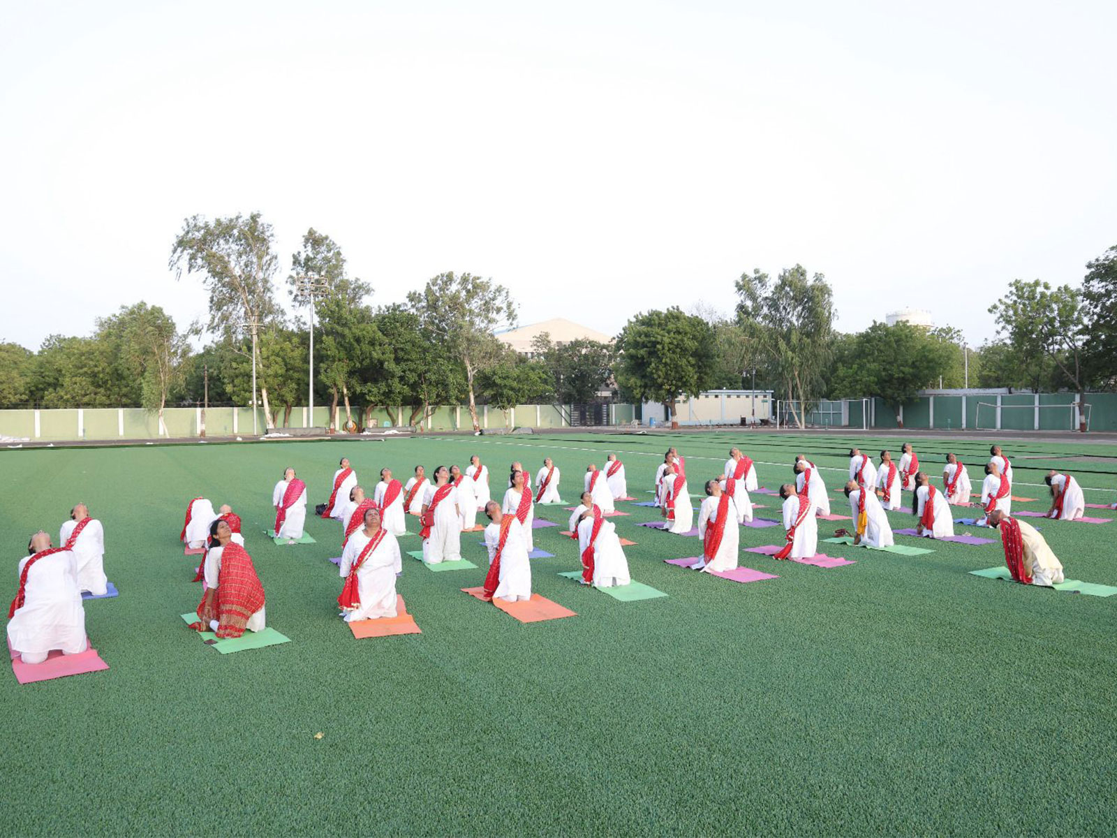 Special yoga session at Deendayal Port Authority in Kandla (Photo/ANI) Special yoga session at Deendayal Port Authority in Kandla (Photo/ANI)