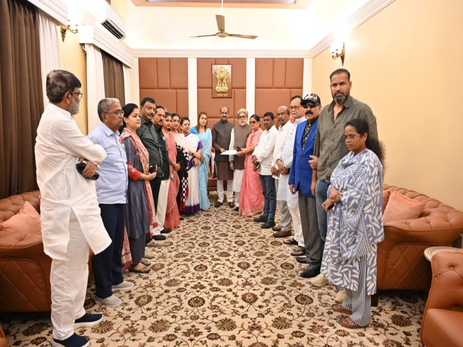 TMC MPs met Lok Sabha Speaker Om Birla at his residence in New Delhi (Photo/ANI)