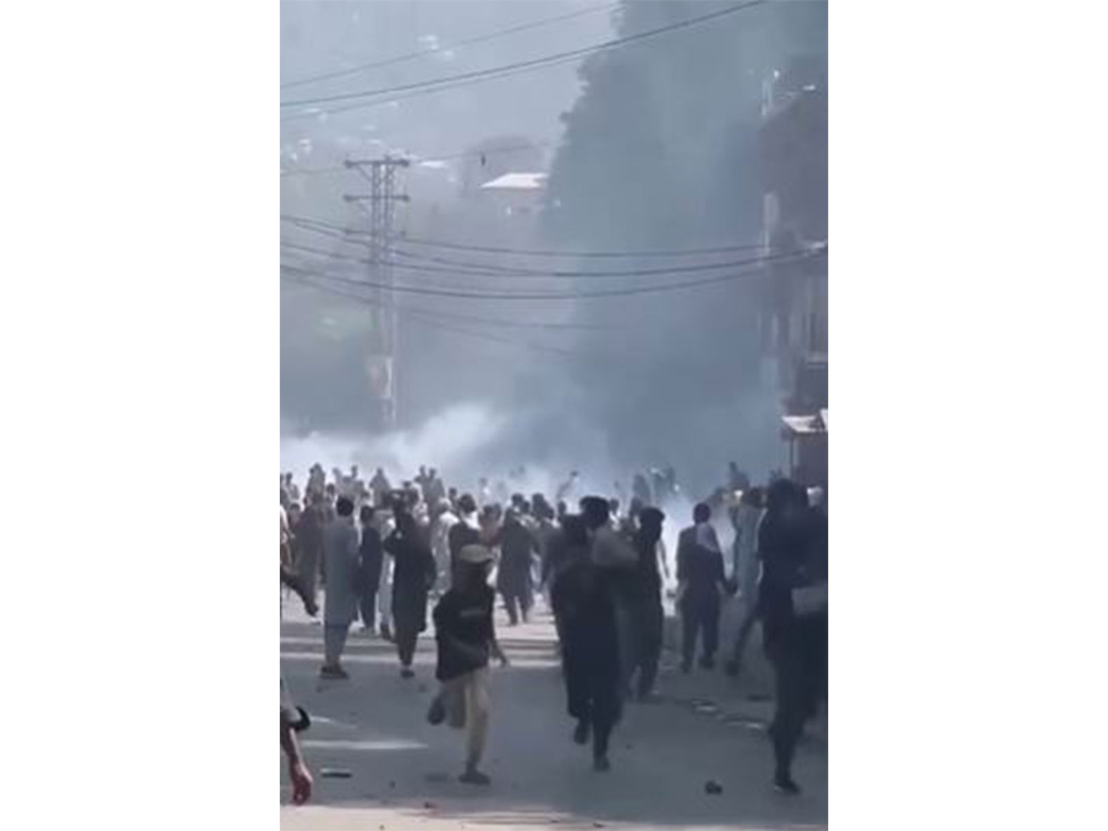 Tear-gas shelling on protesters in PoJK (Photo/ANI)