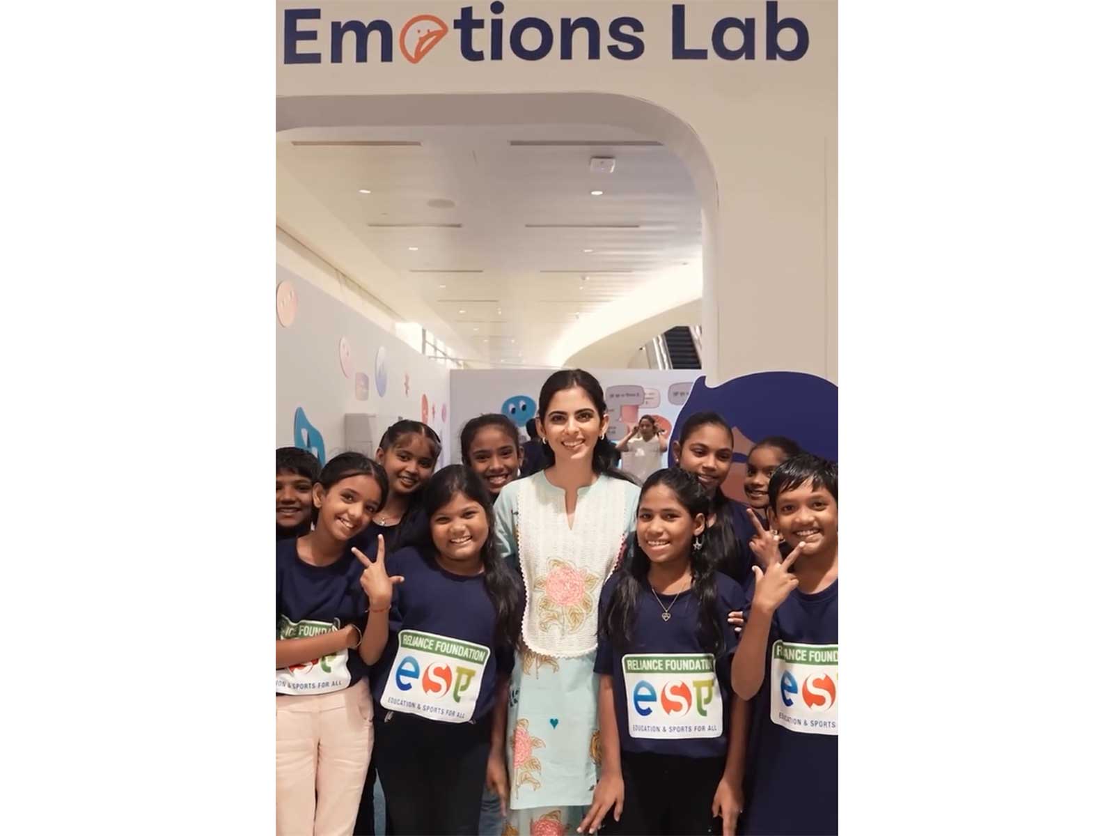 Isha Ambani joins children at opening of Emotions Lab (Photo/Reliance Foundation)