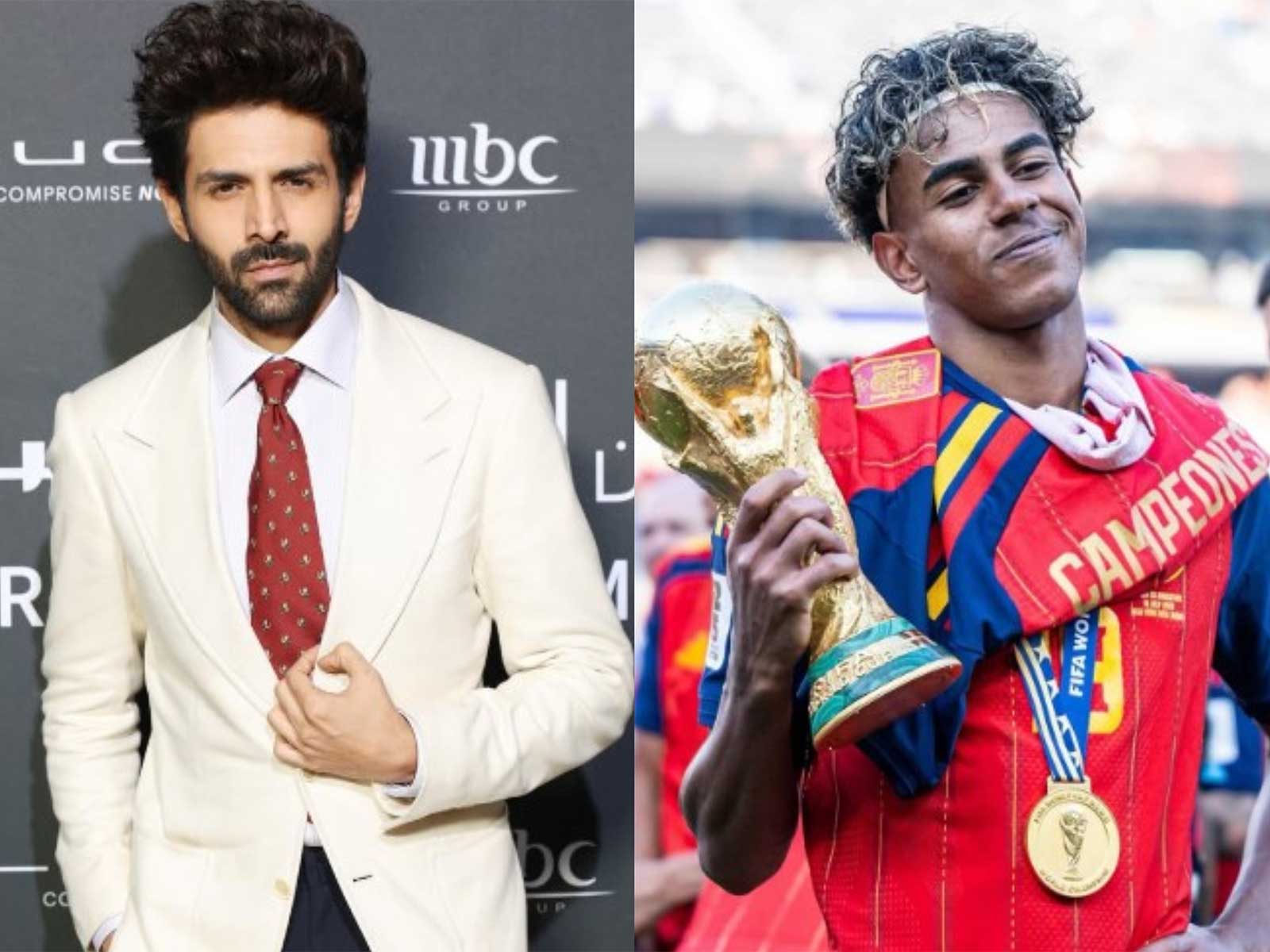 Kartik Aaryan, Lamine Yamal (Photo/Instagram/@kartikaaryan,@fifaworldcup) Kartik Aaryan, Lamine Yamal (Photo/Instagram/@kartikaaryan,@fifaworldcup)