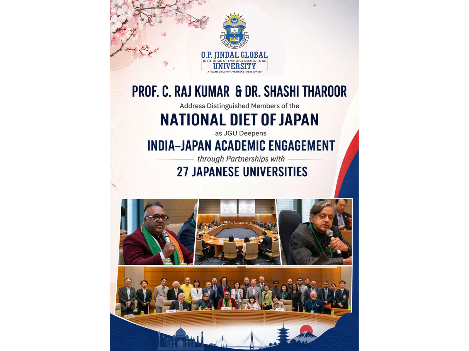 Prof C. Raj Kumar & Dr. Shashi Tharoor Address Japan’s Parliament National Diet as JGU Deepens Academic Ties Prof C. Raj Kumar & Dr. Shashi Tharoor Address Japan’s Parliament National Diet as JGU Deepens Academic Ties