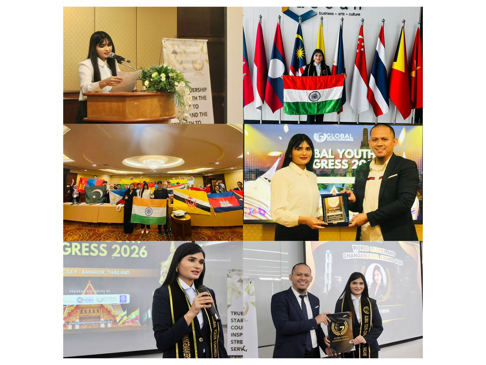 Telangana's Dr. M.A. Farha Honoured with World Changemaker Award at Global Youth Congress 2026 in Bangkok Telangana's Dr. M.A. Farha Honoured with World Changemaker Award at Global Youth Congress 2026 in Bangkok