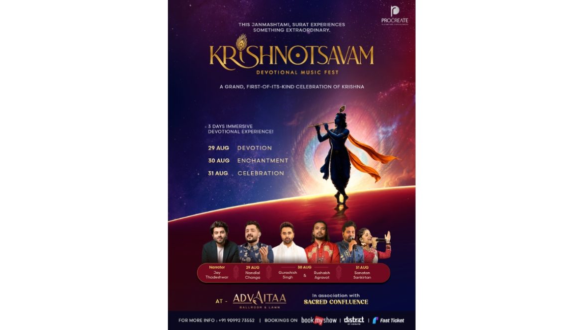 Surat To Host Three-Day ‘Krishnotsavam 2026’ — A Unique Confluence of Devotion, Music & Celebration