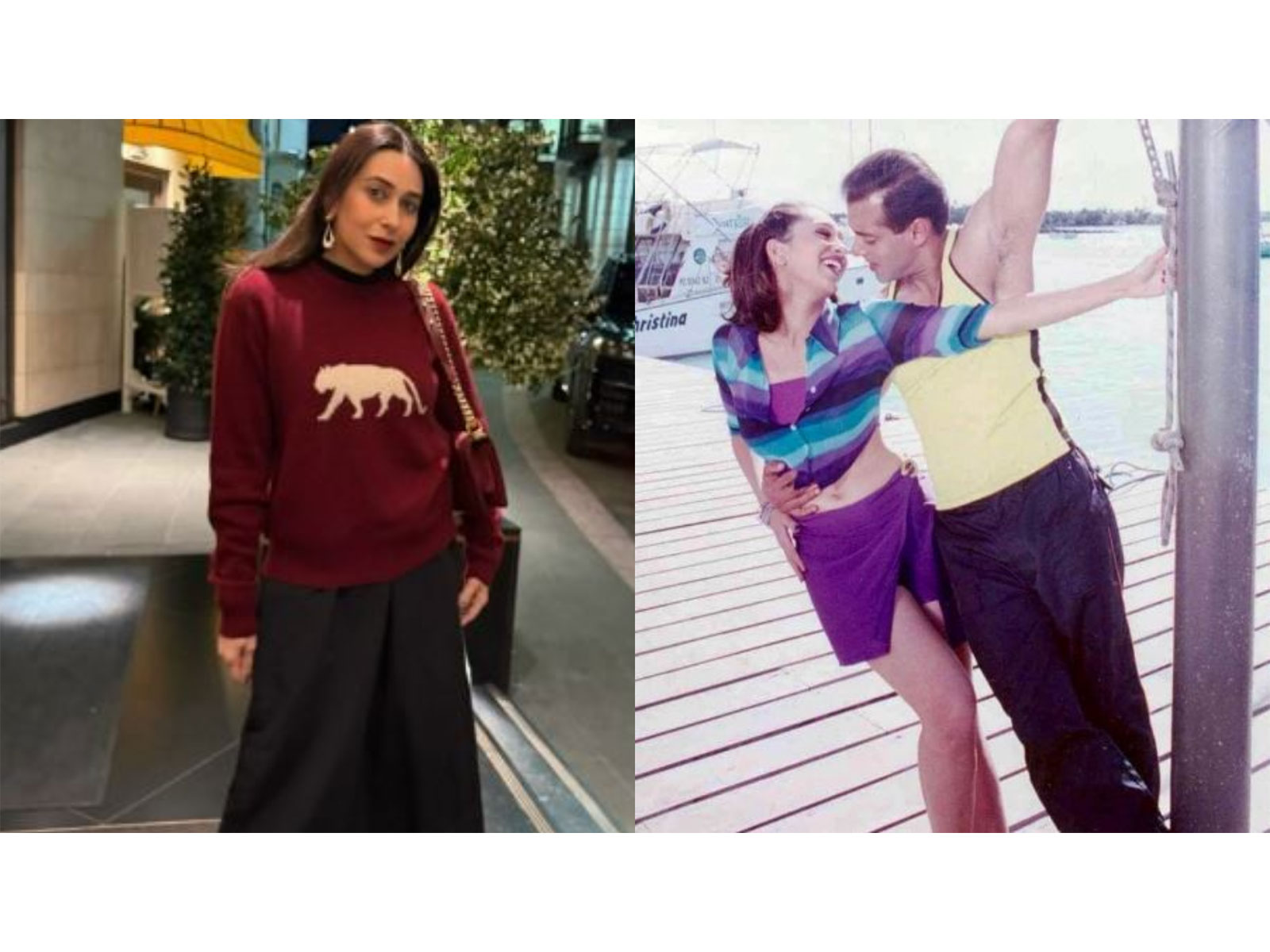 Karisma Kapoor (L) A snip from song (R) (Photos/Karisma team/T-series) Karisma Kapoor (L) A snip from song (R) (Photos/Karisma team/T-series)