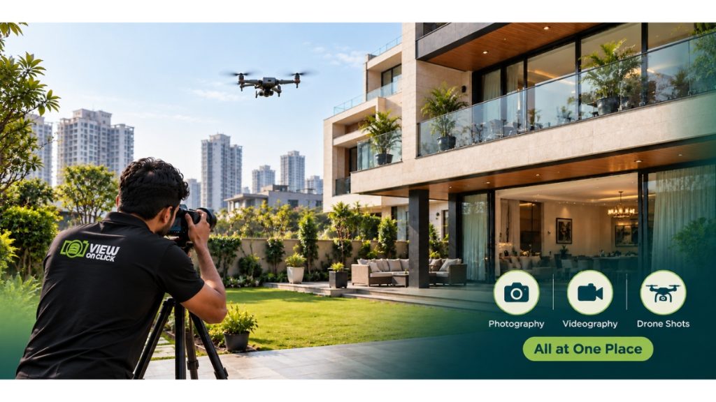 Struggling to Showcase Your Property Professionally? View On Click Offers Photography, Videography and Drone Services Under One Roof in Noida and Delhi NCR