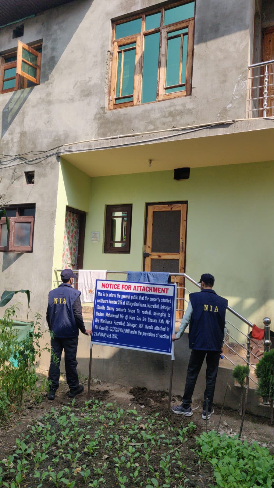 NIA Attaches Srinagar Property Used to Harbour Pakistani LeT Terrorists.